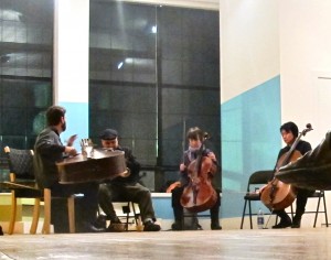 From left to right, Joel Peterson, James Cornish, Abbey Alwin, and Theresa Wong