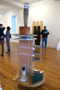 Precarious does not begin to cover these works by Ben Hall. pictured center: "rob a credit union and the whip won&squot;t start : ("