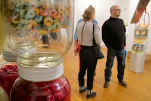pictured foreground: detail from "texas on the bottom new york on the right"