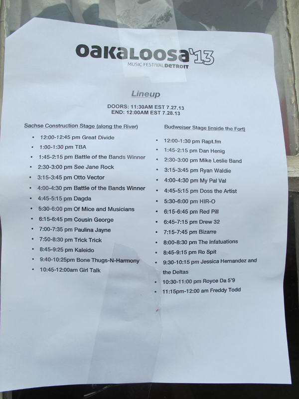 The Oakaloosa line-up.