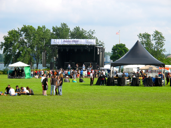 The opening shift at the Oakaloosa 2013 main stage.