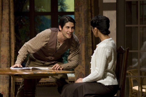 Jonathan Riese as Dan and Jennifer Hayek as Olivia Grayne in "Night Must Fall." Photo courtesy of Weathervane Playhouse