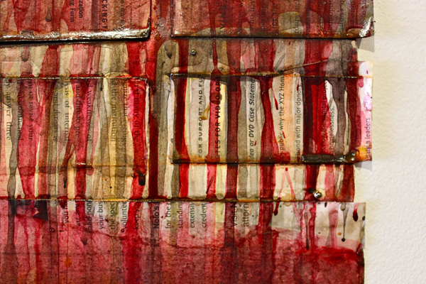 Detail from one of the works, revealing the different levels, or a quality Langford characterizes as "beneathness."