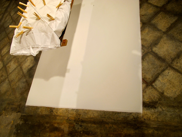Detail from Sleep Escapes Us, which may have been a part of Hughes performance at the opening.