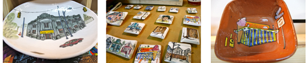 Wood's work highlights Hamtramck landmarks, such as Burke's Igloo and the Chow Mein joint at Jos. Campeau and Caniff.