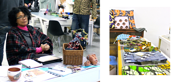 Artist Yvette Jenkins and her Mozambique fabrics.