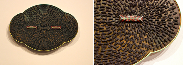 The pattern within "My Distant Cloud" is created using magnetite and magnets.