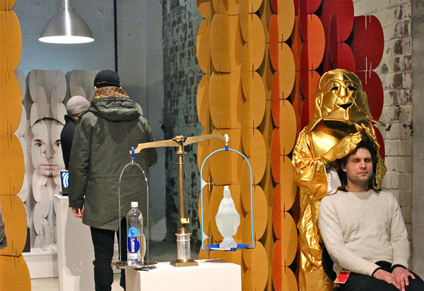 The artist himself was on hand (left, in costume) to perform healings.