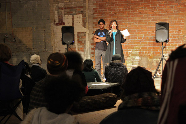 The evening's youth emcees, Trevon and Bebe.