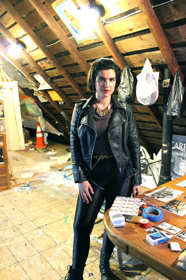 Dessi Terza in her attic workspace.