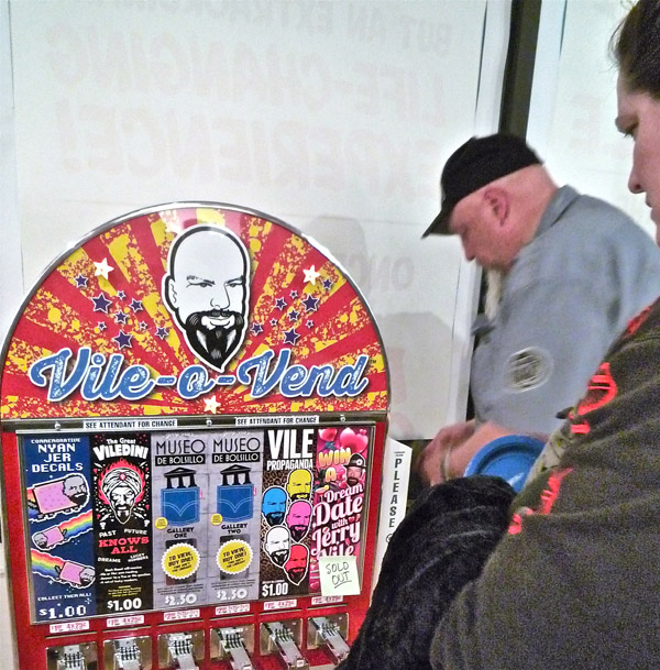The Vile-O-Vend, dispensing bargain art investments.