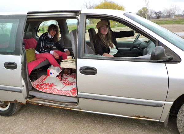 Riding in style, interview-as-performance piece.