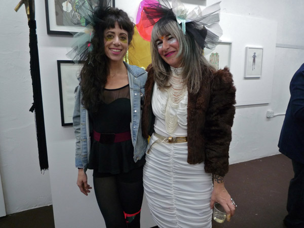 Erdrich (left) and Reiss (right) at the opening of BINDING (the secret sayers).