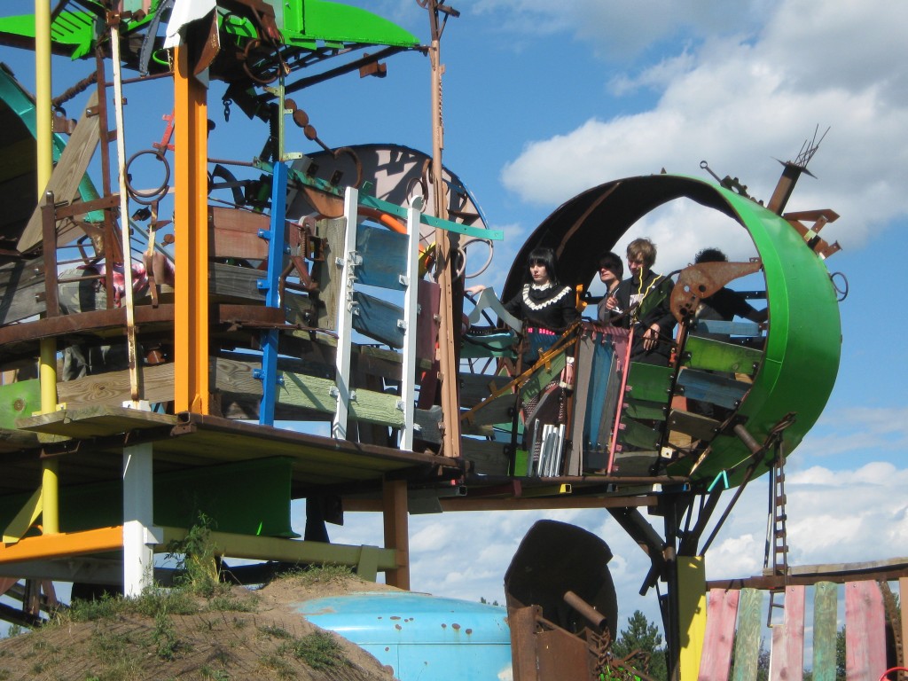Duluth artist Ann Klefstad, says the park is just "how childhood should be. Even for old people!" Photo courtesy of Franconia Sculpture Park.
