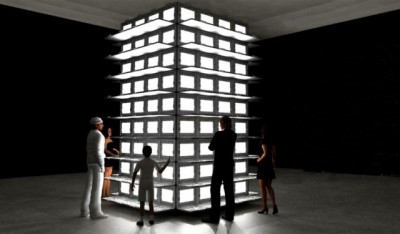 Candelario's installation at Dimensions Variable.