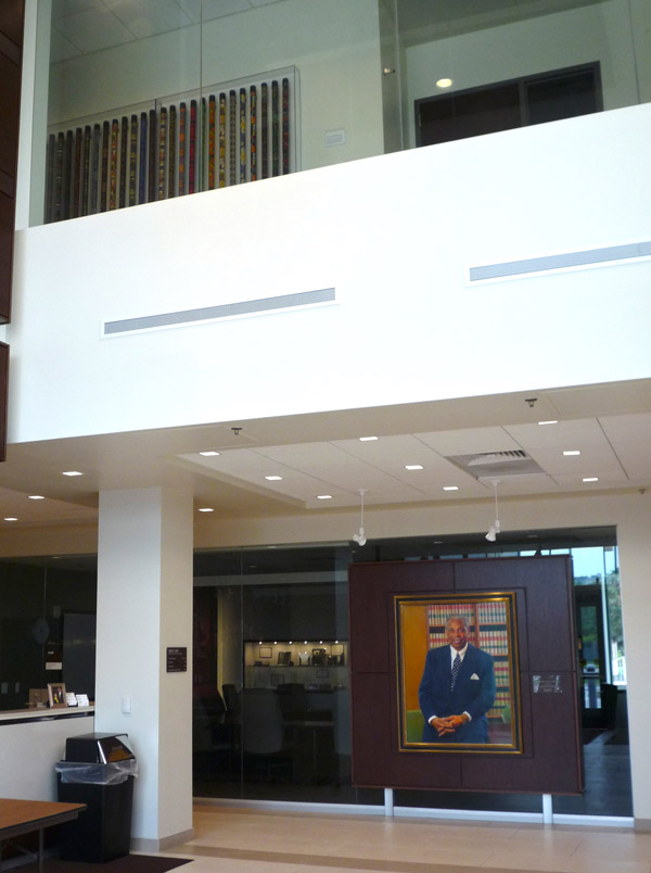 The piece (top left) can be found on display on the second floor of the Damon J. Keith Center for Civil Rights, open to the public during business hours.