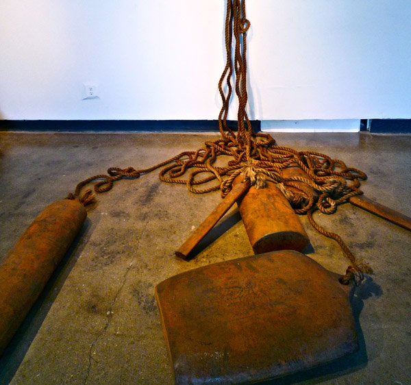 Some of the finished art pieces on display at 555 Gallery.