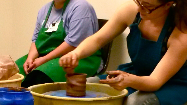 Goodman demos basic wheel techniques.