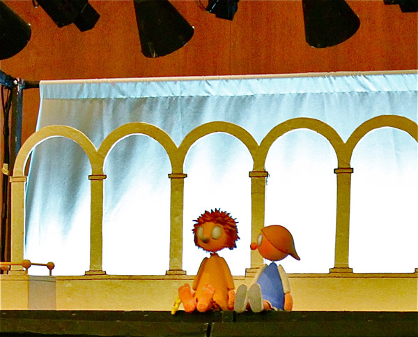 Myers puppets bear the catroony hallmarks of the 60's, including wide, blank eyes.