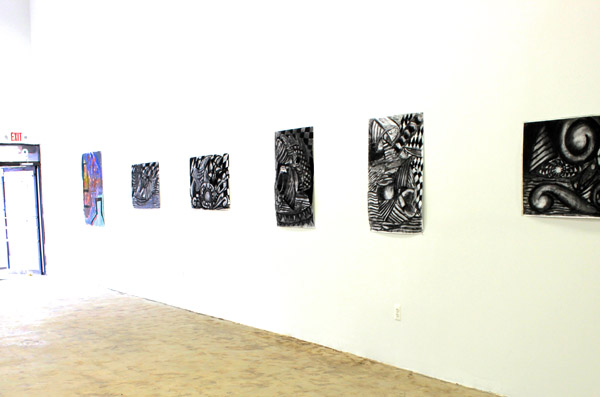 Gardner&squot;s "Crossing Series," charcoal on paper, that represents his most recent work.