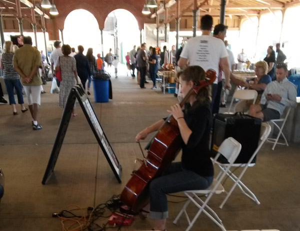 Abigail Alwin on cello in Shed 2.