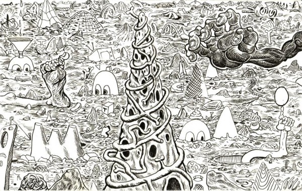 Trenton Doyle Hancock, "Cave Space #3." Photo from Akron Art Museum