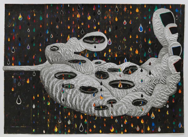 Trenton Doyle Hancock, "Holed My Hand." Photo from Akron Art Museum