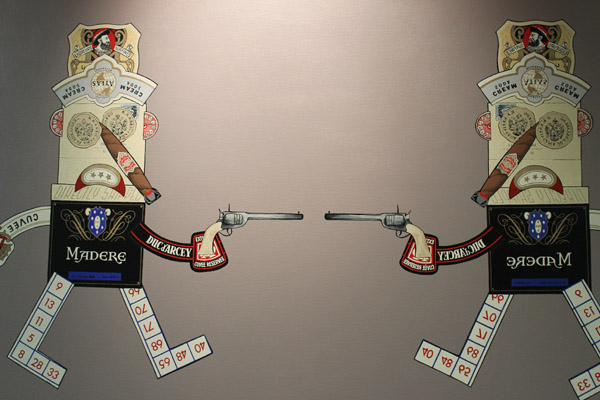 The mirror-image detailing is just one example of the level of precision on display in Charara's work.