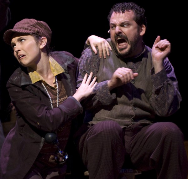 Kate Kilka as The Kid, Ryan Bergeron as Cocky, in "The Roar of the Greasepaint - the Smell of the Crowd." Photo courtesy of Weathervane Playhouse