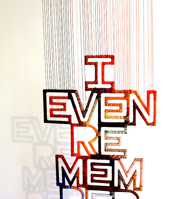 Detail from Based on Things That Happened, by Shannon Mossing.