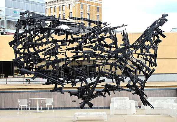 An installation on the roof of uica.