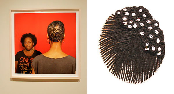 Pieces from The Haircraft Project by Sonya Clark.