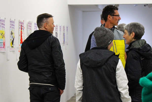 Panton (center right) and Kathleen Rashid (right) both had pieces in the auction, with Rashid's work being one of the highest ticket items of the night.