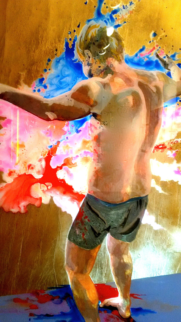 "Baptism" a lightbox that illuminates the Juggalo practice of spraying Faygo pop.