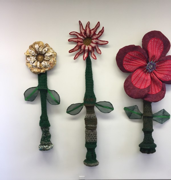 Annette Boncek, "The Earth Laughs in Flowers,," mixed fiber. Photo by Roger Durbin