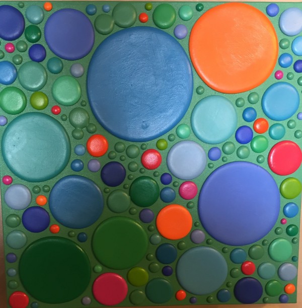 Melinda Buchholz, "Zeal 1," glue and acrylic on canvas. Photo by Roger Durbin