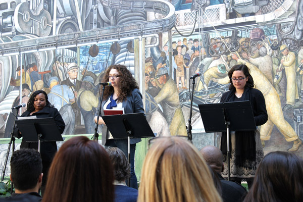 Mercedes Jones (left) and Nia Aly (right), reading for David Armstrong Jones and Maurice, respectively.