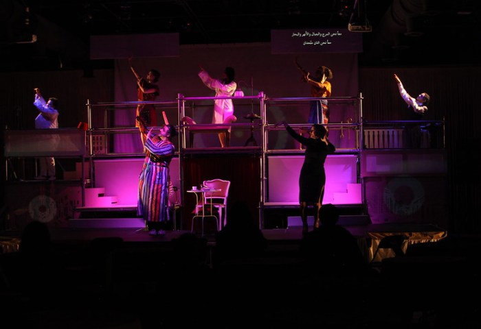 A performance of Kilo Batra: In Death More Radiant. Courtesy of A Host of People. Photo credit, Houssam Mchaimech.